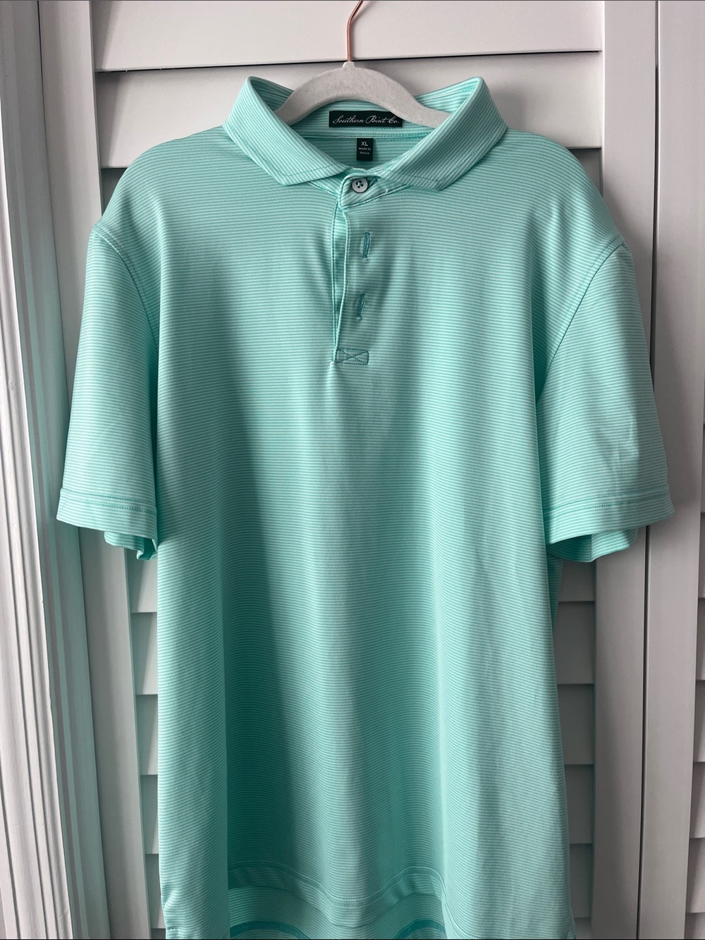 Southern Point Co Youth XL Classic Short-Sleeve Polo Shirt - Mint Green EUC